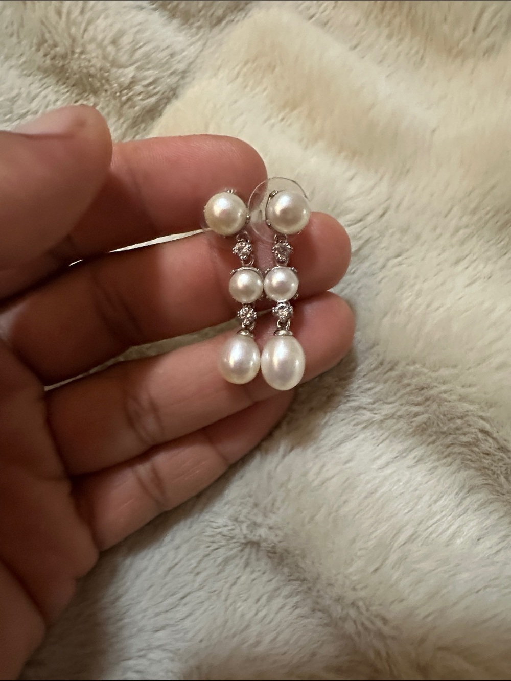 Classic Pearl Drop Earrings - White Pearls